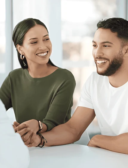 Couple consulting a doctor about the semen analysis test procedure